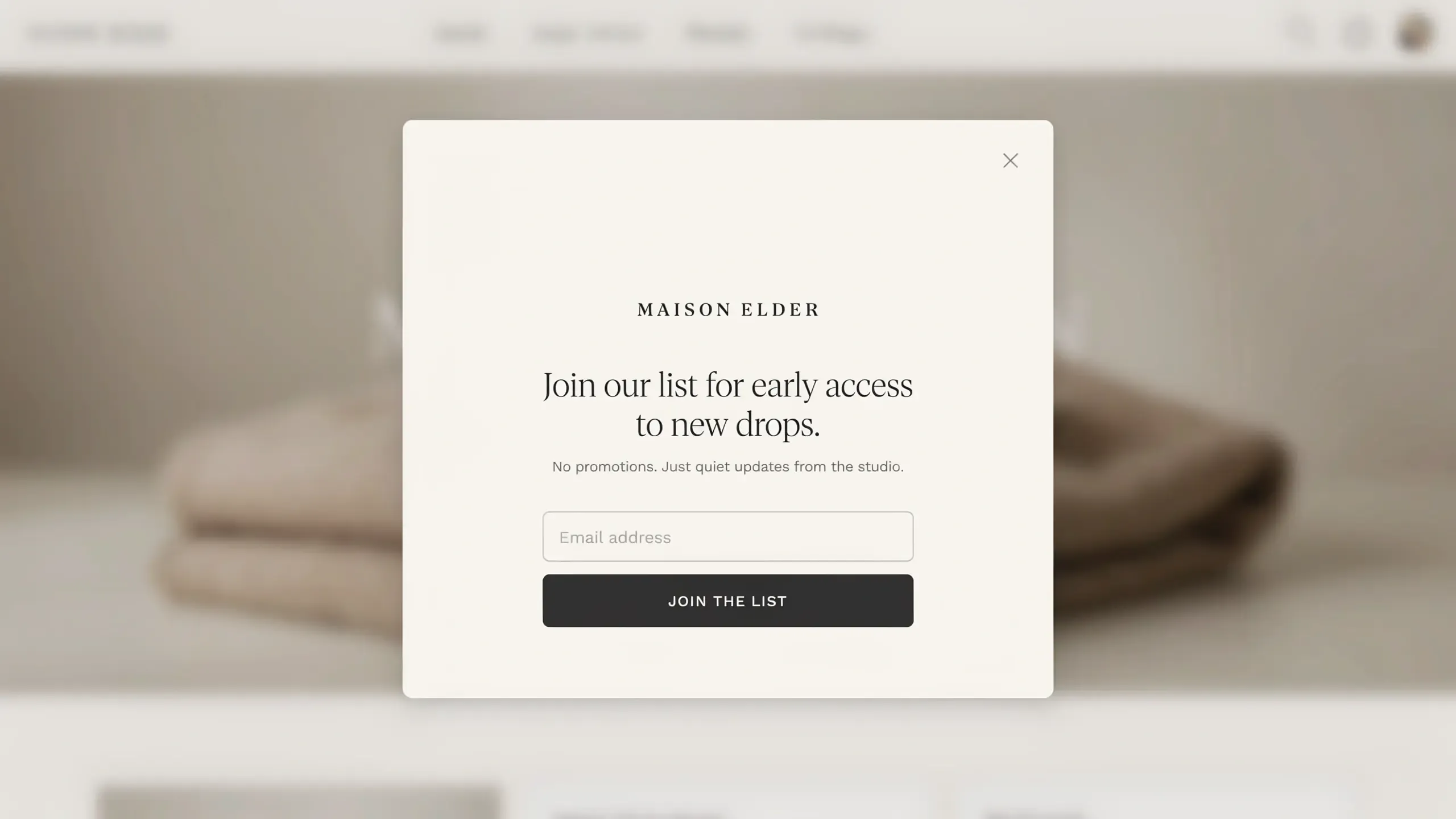 Email signup popup